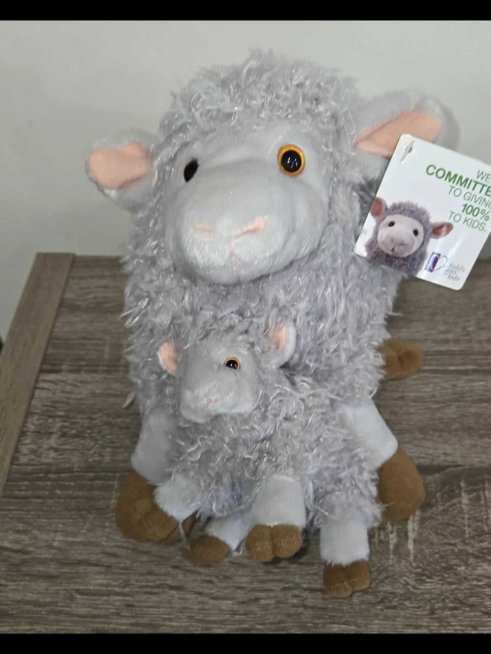 KOHLS CARES Gray Sheep Lamb Ewe Mom Baby Plush 12